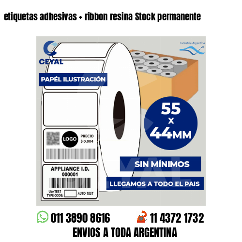 etiquetas adhesivas   ribbon resina Stock permanente