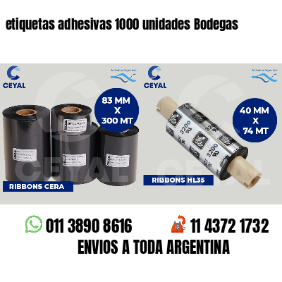 etiquetas adhesivas 1000 unidades Bodegas