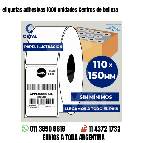 etiquetas adhesivas 1000 unidades Centros de belleza