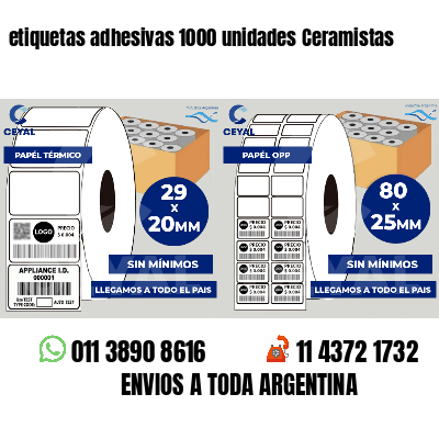 etiquetas adhesivas 1000 unidades Ceramistas