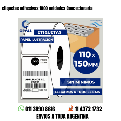 etiquetas adhesivas 1000 unidades Concecionaria