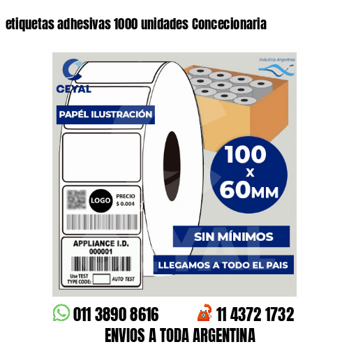 etiquetas adhesivas 1000 unidades Concecionaria