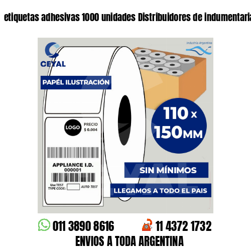 etiquetas adhesivas 1000 unidades Distribuidores de indumentaria