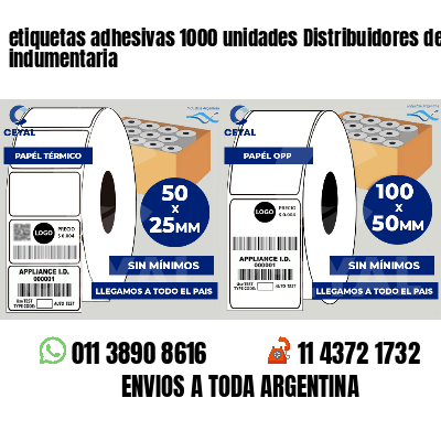 etiquetas adhesivas 1000 unidades Distribuidores de indumentaria