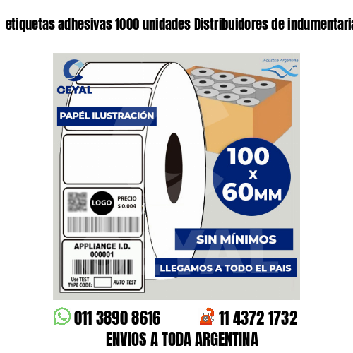 etiquetas adhesivas 1000 unidades Distribuidores de indumentaria