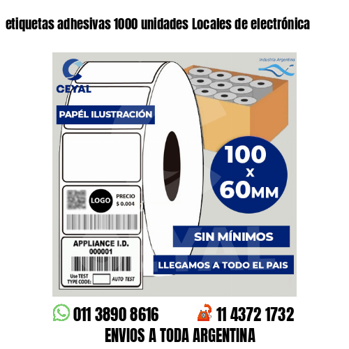 etiquetas adhesivas 1000 unidades Locales de electrónica