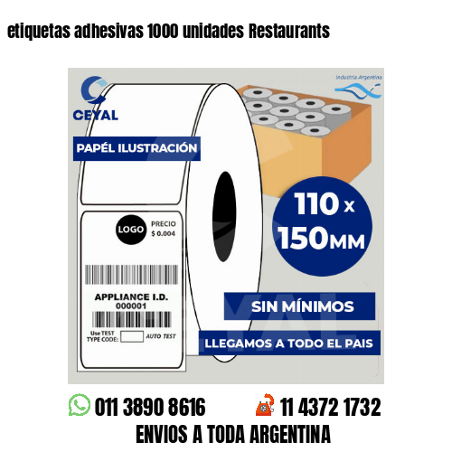 etiquetas adhesivas 1000 unidades Restaurants