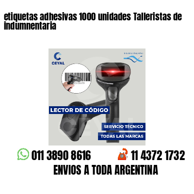 etiquetas adhesivas 1000 unidades Talleristas de indumnentaria