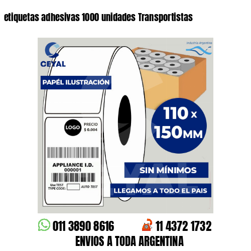 etiquetas adhesivas 1000 unidades Transportistas