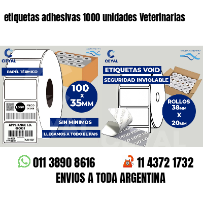 etiquetas adhesivas 1000 unidades Veterinarias