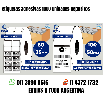 etiquetas adhesivas 1000 unidades depositos