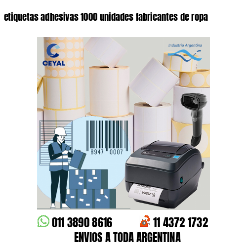 etiquetas adhesivas 1000 unidades fabricantes de ropa