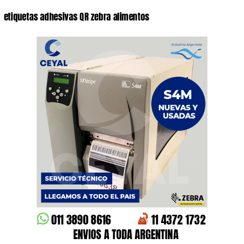 etiquetas adhesivas QR zebra alimentos