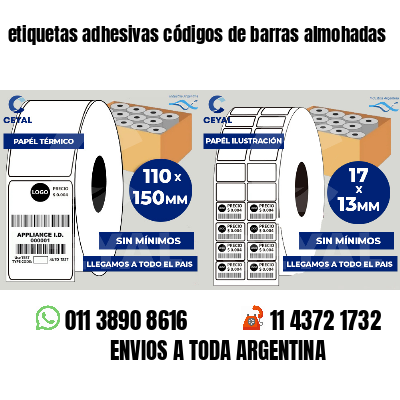 etiquetas adhesivas códigos de barras almohadas