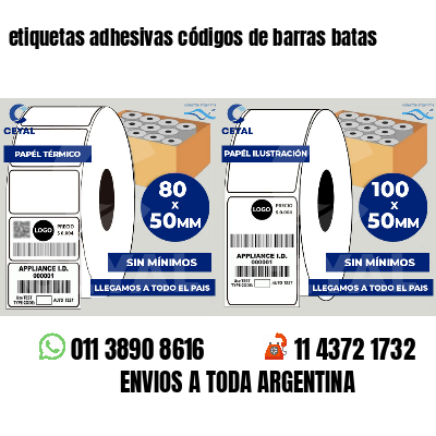 etiquetas adhesivas códigos de barras batas