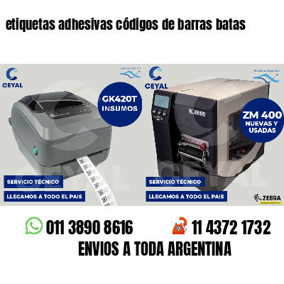 etiquetas adhesivas códigos de barras batas