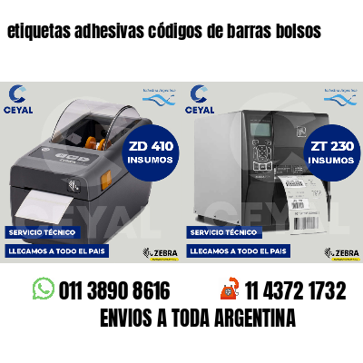 etiquetas adhesivas códigos de barras bolsos