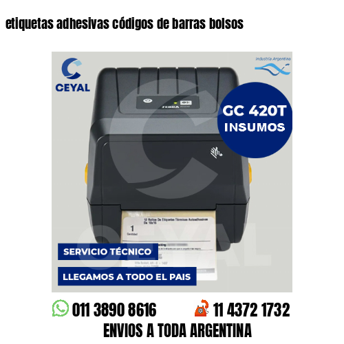 etiquetas adhesivas códigos de barras bolsos