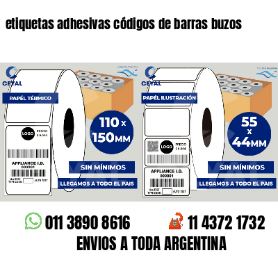 etiquetas adhesivas códigos de barras buzos