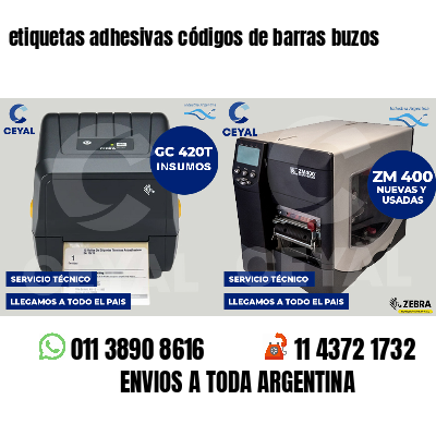 etiquetas adhesivas códigos de barras buzos