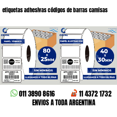 etiquetas adhesivas códigos de barras camisas