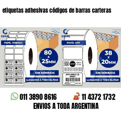 etiquetas adhesivas códigos de barras carteras