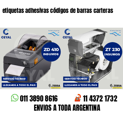 etiquetas adhesivas códigos de barras carteras