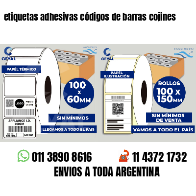 etiquetas adhesivas códigos de barras cojines