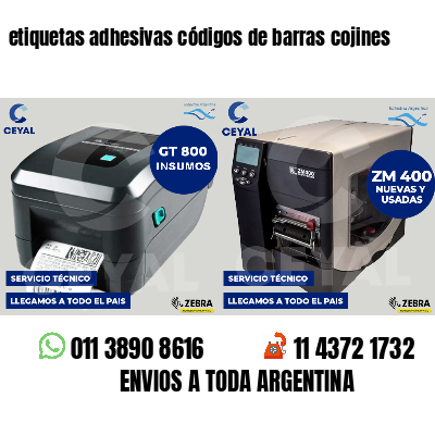 etiquetas adhesivas códigos de barras cojines