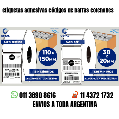 etiquetas adhesivas códigos de barras colchones