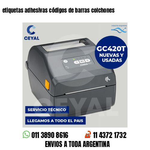 etiquetas adhesivas códigos de barras colchones