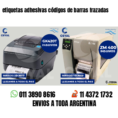 etiquetas adhesivas códigos de barras frazadas