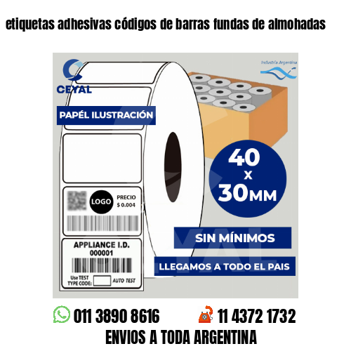 etiquetas adhesivas códigos de barras fundas de almohadas