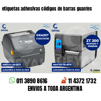 etiquetas adhesivas códigos de barras guantes