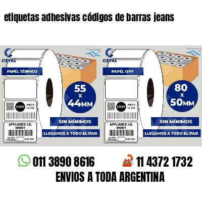 etiquetas adhesivas códigos de barras jeans