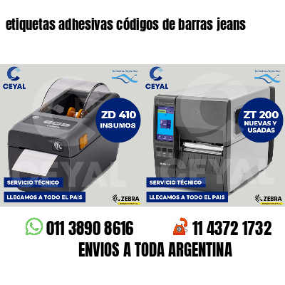 etiquetas adhesivas códigos de barras jeans