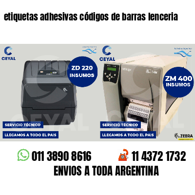 etiquetas adhesivas códigos de barras lenceria