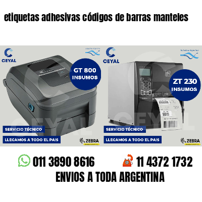 etiquetas adhesivas códigos de barras manteles