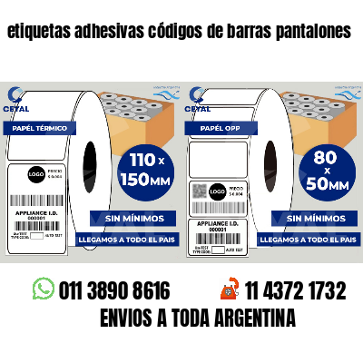 etiquetas adhesivas códigos de barras pantalones