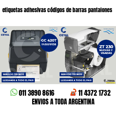 etiquetas adhesivas códigos de barras pantalones