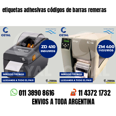 etiquetas adhesivas códigos de barras remeras