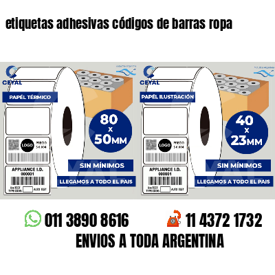 etiquetas adhesivas códigos de barras ropa