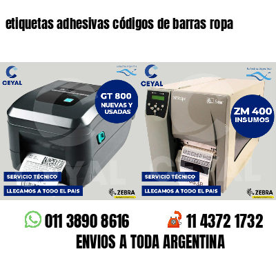 etiquetas adhesivas códigos de barras ropa