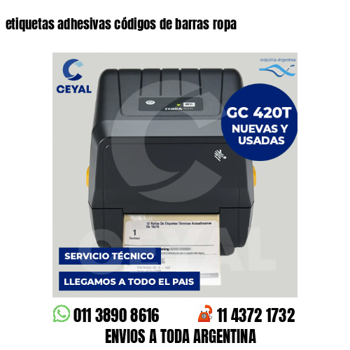 etiquetas adhesivas códigos de barras ropa