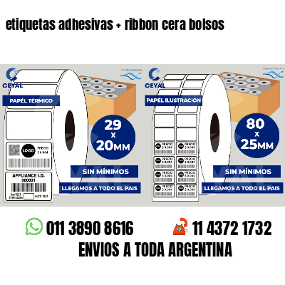 etiquetas adhesivas   ribbon cera bolsos