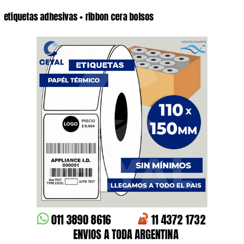 etiquetas adhesivas   ribbon cera bolsos