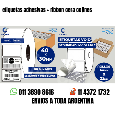 etiquetas adhesivas   ribbon cera cojines