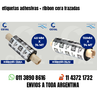 etiquetas adhesivas   ribbon cera frazadas