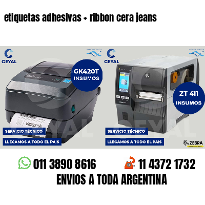 etiquetas adhesivas   ribbon cera jeans