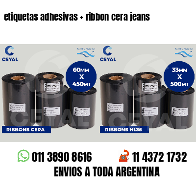 etiquetas adhesivas   ribbon cera jeans